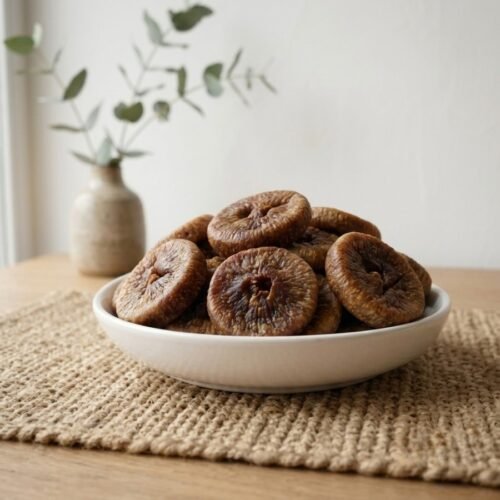 Premium dried figs king size served in a white ceramic bowl by Oasis Dry Fruits.
