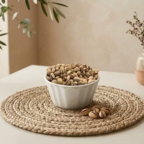 Iranian pista iran pistachios served in a white ceramic bowl by Oasis Dry Fruits.