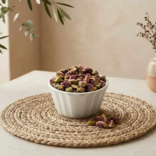aw pista kernels iran shelled pistachios in a white ceramic bowl by Oasis Dry Fruits.