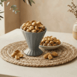 Natural Kashmiri Mountain Garlic bulbs served in a pedestal ceramic cup by Oasis Dry Fruits.